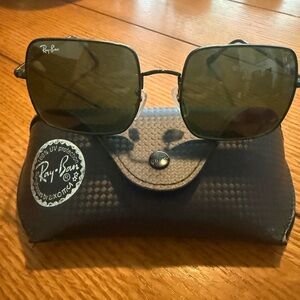 Ray-Ban Square Sunglasses- Black/Black